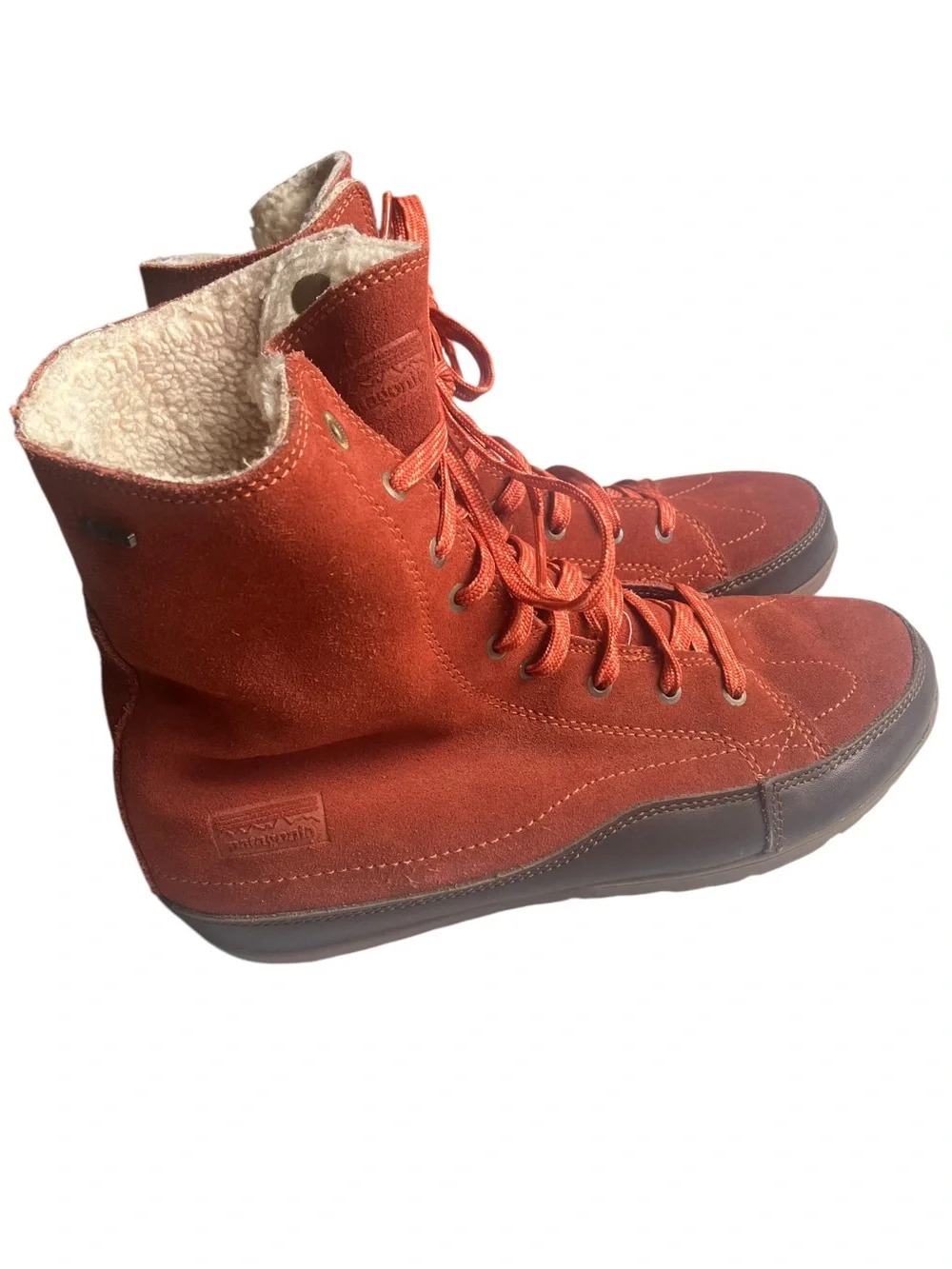 PATAGONIA Activist Waterproof Rusted Iron Leather Hiking Lined Boots Women 8